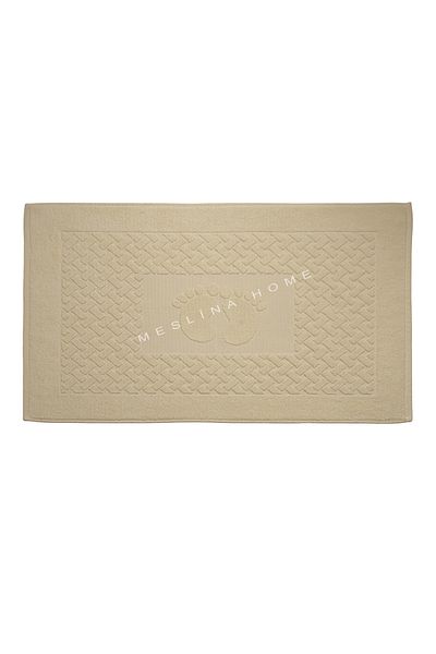 Meslina Home Πετσέτα ποδιών 100% βαμβακερή με σχέδιο ζακάρ - Κρεμ χαλάκι μπάνιου 1 τεμάχιο