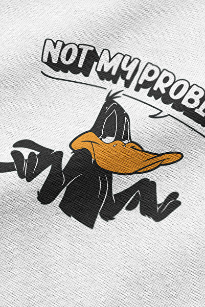 Overoz Μπλουζάκι Daffy Duck White Oversize - 100% βαμβάκι, Crew Neck - T1164