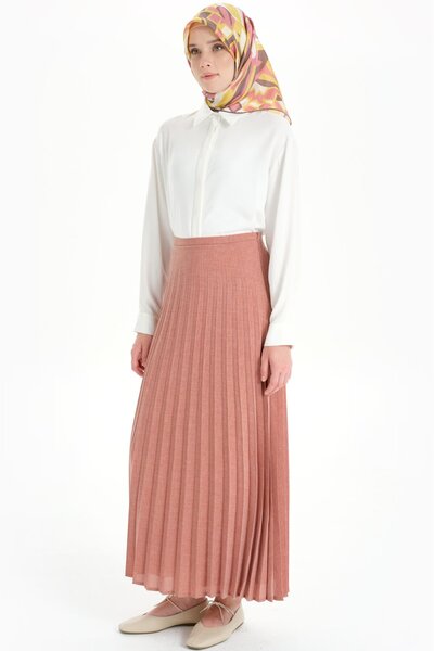 Tuğba Plisoley Etek - Somon