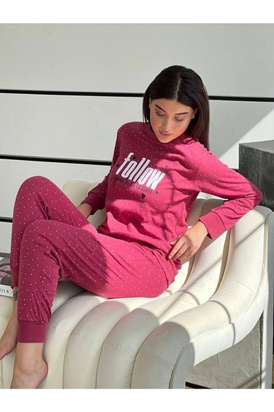 Aydoğan Women's Cotton Long Sleeve Pajamas Set