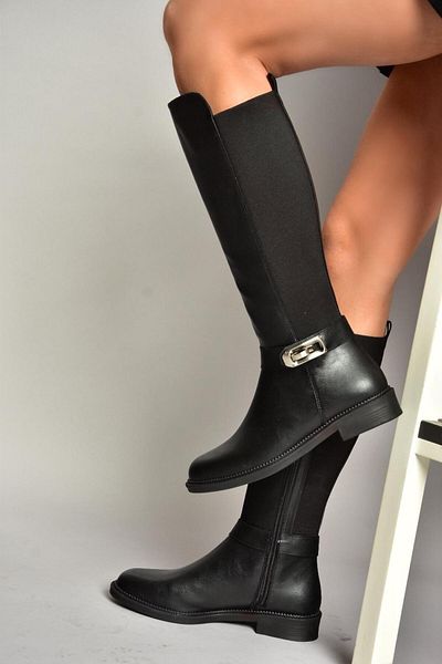 Fox Shoes T 820880209 Черни класически ботуши от плат за гмуркане