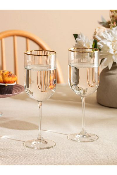 LC Waikiki Lcw Home Colorless Glass Standing Water Cup Set of 2 410 ml
