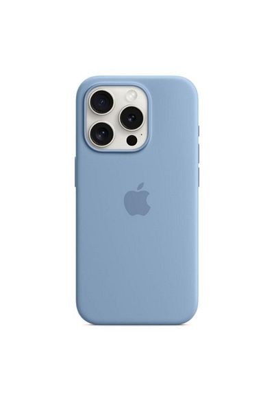 Apple iPhone 15 Pro Silicone Case with Mag Safe | Winter Blue