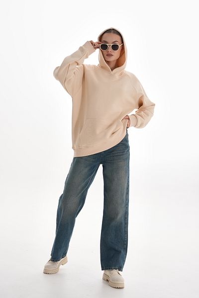 Batı Styling Φούτερ Oversize με κουκούλα