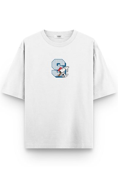 Overoz Μπλουζάκι Baseball Snoopy Printed Semi Oversize 1148