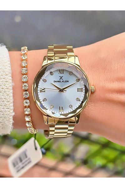 Daniel Klein Stainless Steel Cord Women's Wristwatch, 3ATM Waterproof + Bracelet Gift
