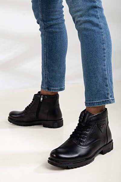 Yağlıoğlu Kundura Yağlıoğlu Hakiki Deri 5005 Kürklü Soğuk Geçirmez Termal Bot