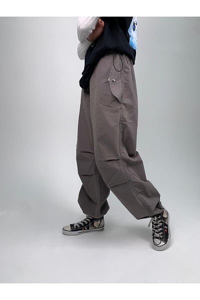 KOTOLOG Y2K Array Pleated Cover Pocket Loose Wide Leg Elastic Waist Elastic Baggy Pants