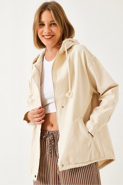 Bianco Lucci Dámská bunda Gabardine s kapucí a zipem 60261080