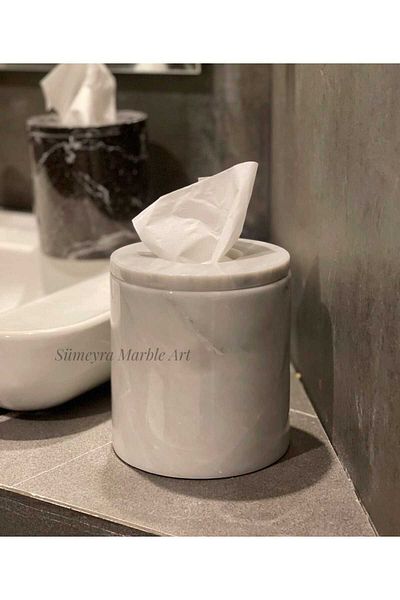 Sümeyra Marble Art علبة مناديل رخامية - حامل مناديل رخامية