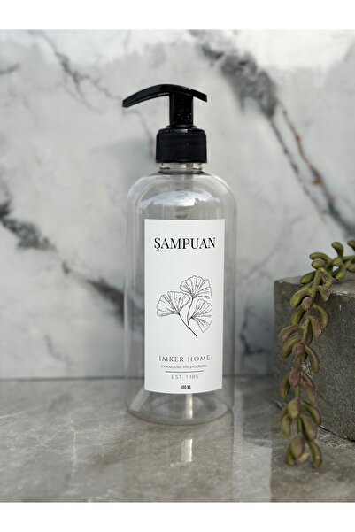 IMKER HOME Şeffaf Plastik Şampuan Şişesi Sabunluk 500 Ml