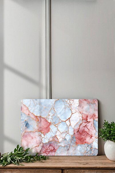Ortakçı Design Pembe Mermer Desenli | Temperli Cam Kesme Tahtası - Cam Kesme Tablası 25*35 Cm