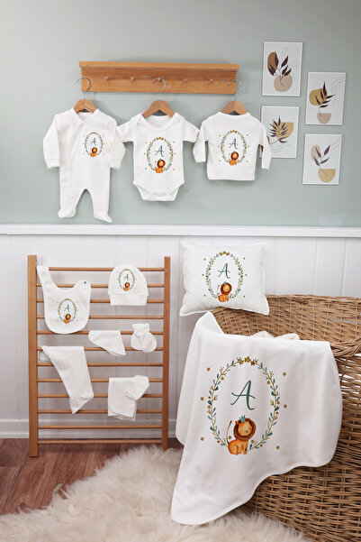 bebeqon 11 Parça Sevimli Aslan ve A Harfi Baskılı Yenidoğan Hastane Çıkışı Se...