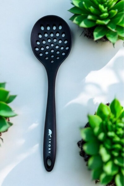 Gead مصفاة سيليكون سوداء - مقاومة للحرارة، 26 سم