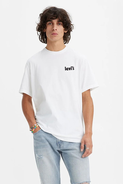 Levi's Men's White Relaxed Fit T-Shirt - A2082-0113