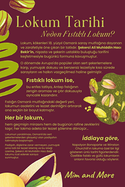 Mim and More Pistachio Turkish Delight - Turkish Delight with Pistachios, 200 g