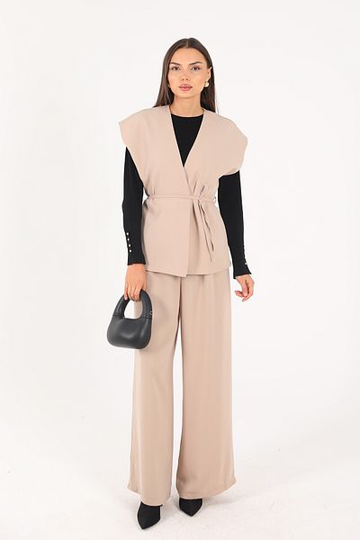 Melike Tatar Stone Crepe Vest 32-2244