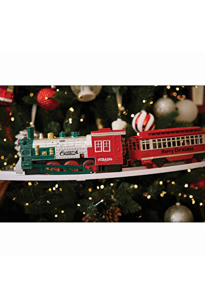 welcomein Buharlı Sesli Ve Işıklı Yılbaşı Noel Tren Seti 23 Parça - Dumanlı Y...