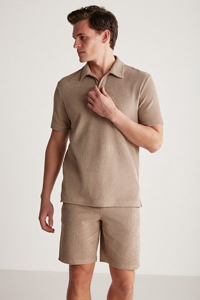 GRIMELANGE Tylor Men's Towel Regular Brown Shorts