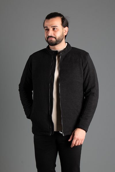 ZEKİ ÖZER ΑΝΔΡΙΚΟ ΠΑΛΤΟ ΜΑΥΡΗΣ ΥΦΗΣ ΚΑΘΙΣΤΟ ΓΙΑΚΑ