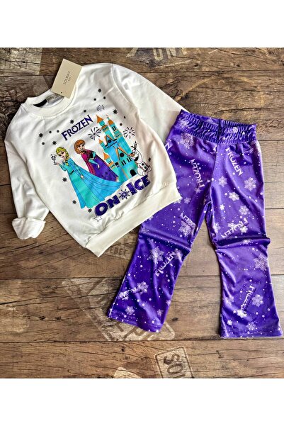 SÜSLÜ KİDS طقم علوي سفلي من القماش المخملي الشتوي للفتيات