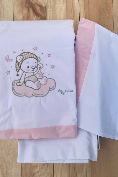 İpekçe Home Pure Baby 100% Cotton Boxed 3 Piece Embroidered Baby Duvet Cover Set