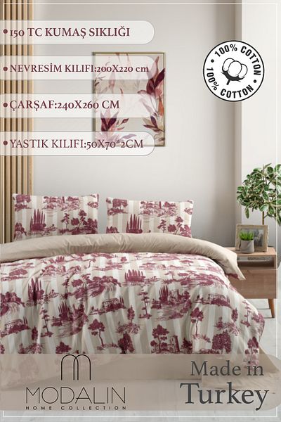 MODALİN Helena Single Duvet Cover Set