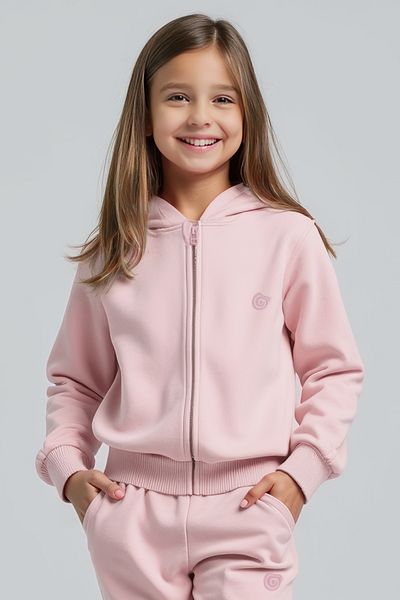 minojoy Harves Lotus Cotton Zippered Girl's Sweatshirt