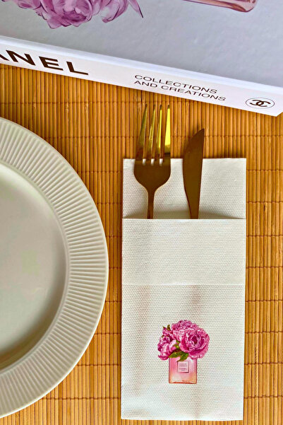 loyderlena Cepli Airsoft Coco Channel Baskılı Sunum Peçetesi 40x40 Cm 12'li