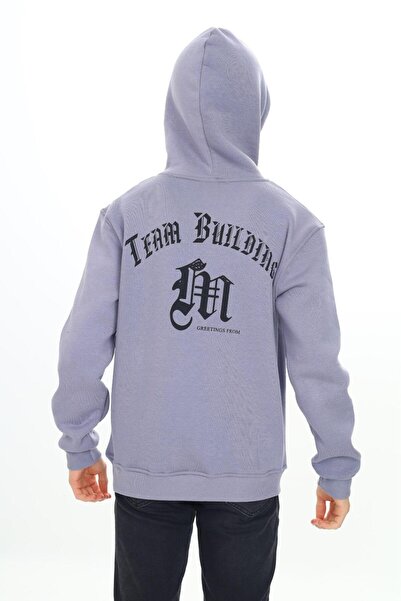 RAPAPA Φούτερ 10-14 ΕΤΩΝ Αγόρι με φούτερ - Κουκούλα, 3 νήματα ανυψωτικά, γκρι 10044