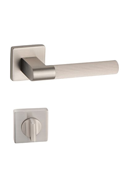 System Leo-l Rozetli Kapı Kolu Saten Rengi Wc Mandallı Rozet - Hha247lro11w Nbm-nbm/nb