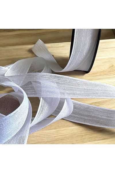 Nikah Şekeri Market 20 Meters Linen Ribbon Nopeli Decoration - 2.5 Cm, Gift Promise Engagement Wedding Favors