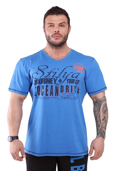 Big Sam Men's Cotton V-Neck T-Shirt - Stilya 2904