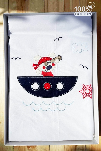 İpekçe Home Pure Baby 100% Cotton Boxed 3 Piece Embroidered Baby Duvet Cover Set