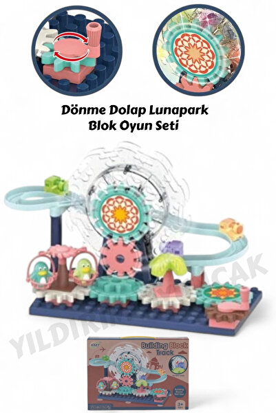YILDIRIM OYUNCAK Dönme Dolap Lunapark Blok Oyun Seti - Trenli Dönme Dolap Lun...