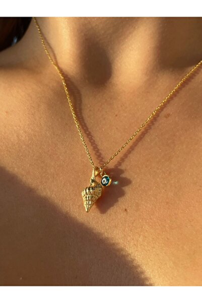 Reacraft 925 Gümüş | Nazarlı Deniz Kabuğu Kolye