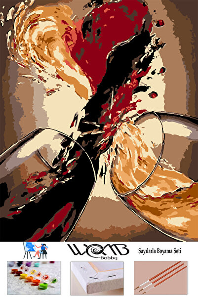 wombhobby Kadehler Sayılarla Boyama Seti 50x65 Cm (tuvale Gerili)