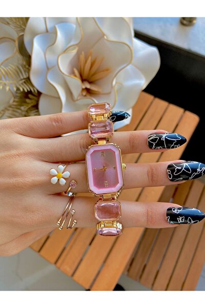 Arzu Butik Women's Blue Colored Wristwatch - Octagonal Square Model