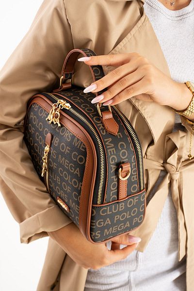 Paul Brand Geantă pentru femei cu 4 compartimente, bronz negru - curea lungă, geantă crossbody PBM644