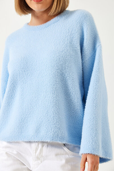 Bianco Lucci Pulover moale supradimensionat cu barbă cu mânecă largă pentru femei 60261119