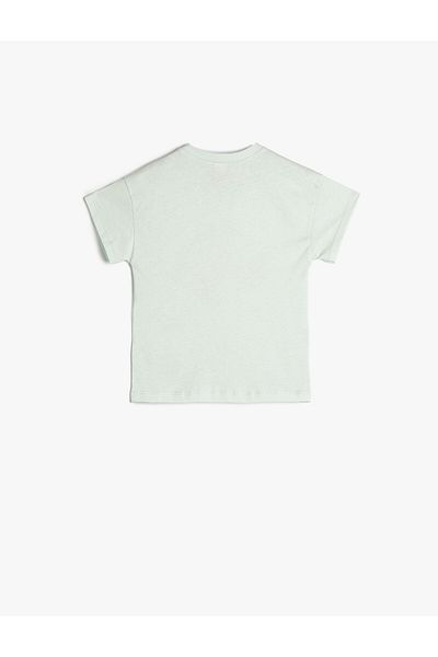 Koton T-Shirt Marine Themed Printed Short Sleeve Crew Neck
