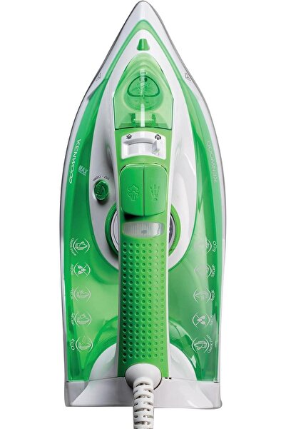 Kenwood 2600W Steam Iron STP70 White/Green – Ceramic Soleplate, Anti-Drip, Anti-Calc, Self Clean