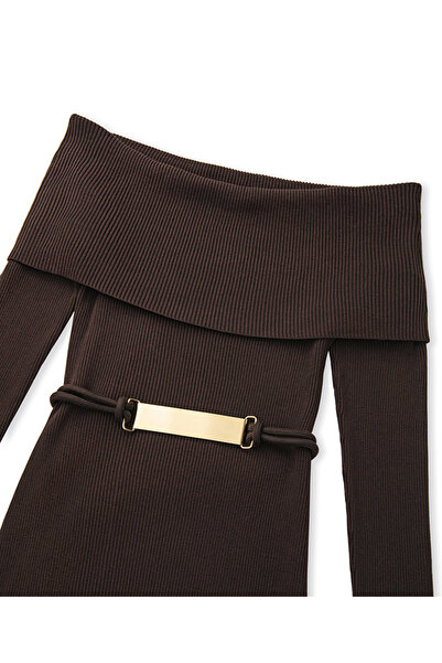 İpekyol Slim Belted Knitwear Dress