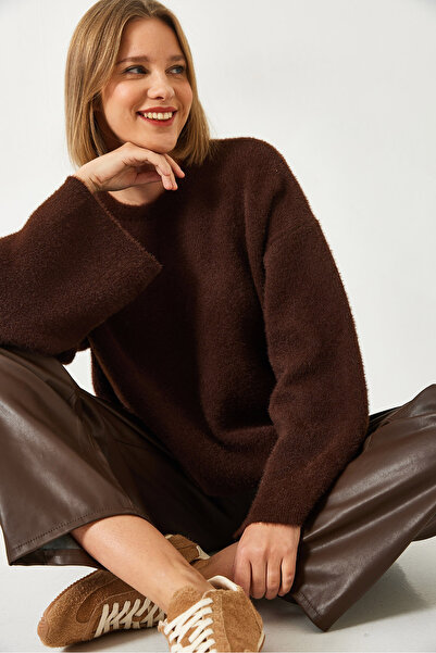 Bianco Lucci Kadın Geniş Kol Sakallı Oversize Yumoş Kazak 60261119