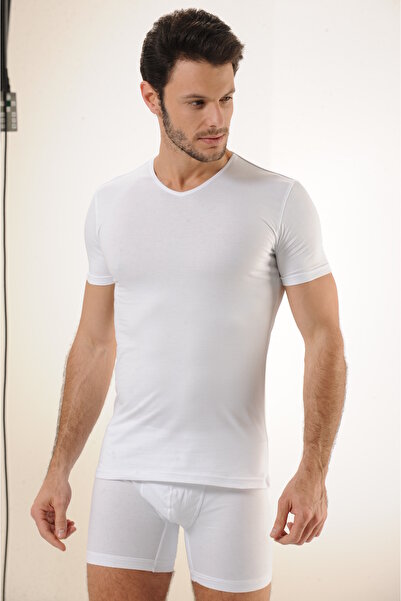 MODA Βαμβακερό σετ ελαστικό ύφασμα ανδρικών εσωρούχων με λαιμόκοψη σε σχήμα V & 6 μαλακών υφών