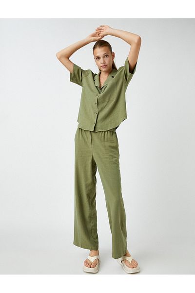 Koton Khaki-Hose für Damen 2SAK40002PW