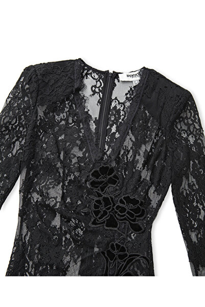 İpekyol Çiçek aplikeli dantel elbise