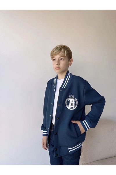 C&C OKULCUNUZ Унисекс Детско университетско яке с бродерия B с бродерия