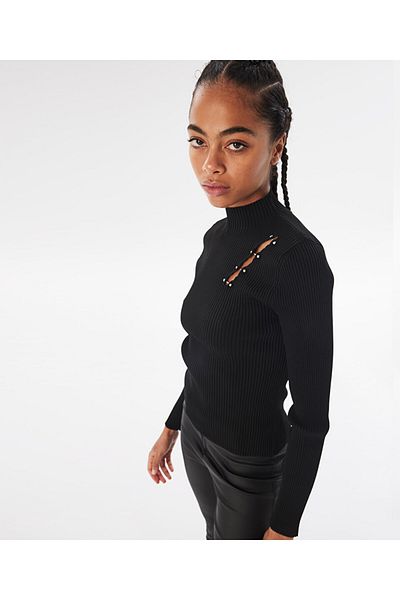 Twist Knitwear Sweater with Metal Accessories