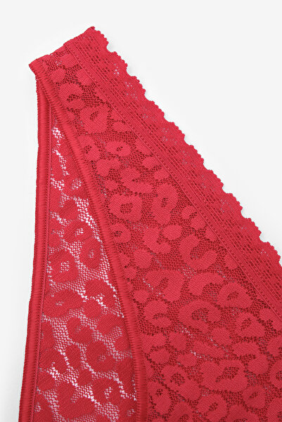 Penti Easy Lace Dantel V Kesim Kırmızı Brazilian Külot